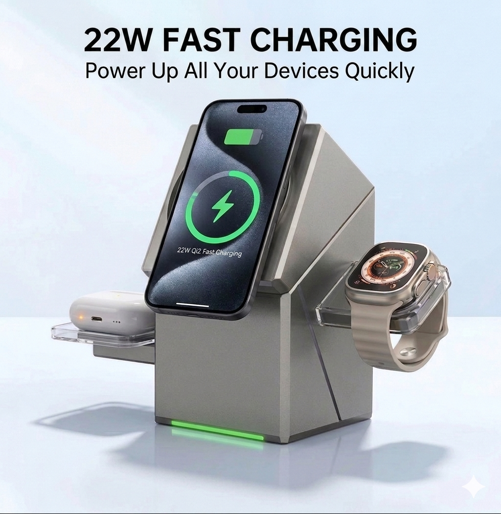 Q12 3-in-1 Wireless Charging Station